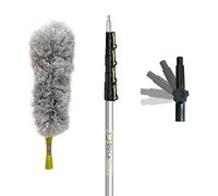 DocaPole 7-30 Foot (2.1m - 9.1m) Extension Pole + Microfiber Feather Duster // High Reach Dusting Kit for Dusting High Ceilings and Surfaces with Telescopic Pole // Telescoping Pole for Dusting