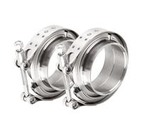 DOCAS 2 x diameter 63.5 mm (2.5 inches) V-band clamp + flanges complete stainless steel extra turbo hose, stainless steel V band clamp set, turbo exhaust system, quick release