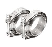 DOCAS 2 x diameter 76.2 mm (3.0 inches) V-band clamp + flanges complete stainless steel extra turbo hose, stainless steel V band clamp set, turbo exhaust system, quick release