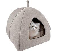 Docatgo Pet Tent Cave for Cats/Small Dogs - 38x38x40cm 2-In-1 Cat Tent/Cat Bed House with Removable Washable Cushion Pillowslip - Microfiber Indoor Outdoor Pet Beds Cat Bed for Indoor Cats