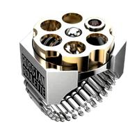 DOCCESTU Men Handmade Ring, Silver Bullet Model, creative bullet men's ring roulette revolver two-color ring domineering Ring Size 7-11, Punk Gun Ring Hip Hop Ring Jewelry Gift (Size 7),