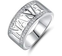DOCCESTU Nana Ring 14k Gold-Plated Women's Ring is Suitable for Mother's Day Jewelry Gifts, Cubic Zircon Imitation Diamond Fashion Handmade, Brass Personalized, Size10