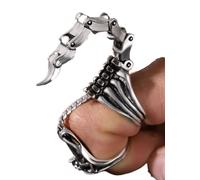 DOCCESTU Vintage Stainless Steel Silver Scorpion Personality for Men Women Ring Trendy Punk Rock Adjustable Open Hip Hop Rings Unique Funny Movable Hinged Scorpion Tail Knuckle Ring