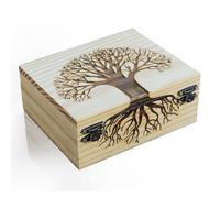 DOCCO IMPEX Handcarved Wooden Cremation Urn for Pet Ashes - Tree of Life Design, Pinewood Memorial Keepsake Urns for Dogs, Cats & Pets - Large Capacity | Secure Closure | Rustic Decorative Memory Box