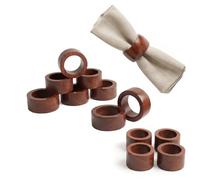 Docco Impex Wooden Napkin Rings - Natural Indian Rosewood Serviette Rings, Set of 12 Handcrafted Rustic Table Napkin Holders for Dining Room, Chemical-Free Eco-Friendly Kitchen Decor