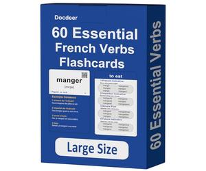 Docdeer French Verbs: 60 French Essential Verbs Flash Cards Conjugated Through 4 Tenses Flashcards