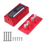 DOCEPERT 300A Bus Bar Box Heavy-Duty Module Design Power Distribution Block 12V - 48V DC with 4X M8 Studs Terminal Battery Junction Block for Cars RVs Ships Yachts Car Solar (Red)