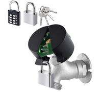 DOCEPERT Outside Tap Lock,Stainless Steel Outdoor Tap Lock,Water Stealing Anti-Unlock Device Suitable for Garden,Room and Kitchen Hose Lock（Includes 2 Padlocks (Black)