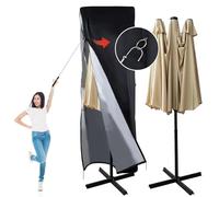 DOCEPERT Parasol Waterproof Outdoor Umbrella Cover, Fits 395-450 cm DIA Double Sided Large Garden Umbrella Cover Waterproof Zipper,Top Vent,Rod (180 X 70 X 70 cm)