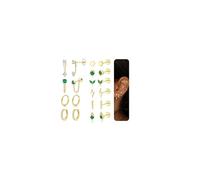 Dochais 10 Pair Gold Earrings for Women Surgical Steel Helix Piercing Jewellery Flat Back Studs Earrings Hypoallergenic Hoop Cartilage Earring Set Cubic Zirconia Conch Tragus Rook Piercing C