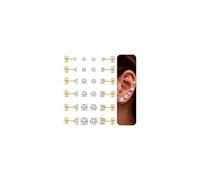 Dochais 12 Pairs Gold Studs Small Earrings Hypoallergenic Tiny Ear Studs，5A Cubic Zirconia 316L Stainless Steel Stud，Diamond Earrings Set for Women Men Girls Size: 3/4/5/6/7/8mm