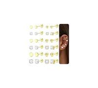 Dochais 12Pairs Gold Sliver Stud Earrings for Women/Men Surgical Steel Earring Hypoallergenic Flat Back Earrings Set Cartilage Helix Piercing for Women Men
