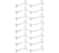 Dochais 16G 18G Clear Earrings Studs Lip Bars Retainer Flexible Acrylic Piercing Retainers Clear Cartilage Helix Stud Earring Labret Tragus Retainers Piercing Jewellery 16Pcs 6mm 8mm 10mm 12mm