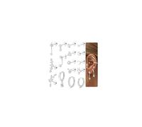 Dochais 16Pcs Helix Piercing Jewellry Flat Back Earrings gold/silver earrings sets gold/silver hoop cartilage earring hypoallergenic earring daith conch/tragus piercing jewellery for women