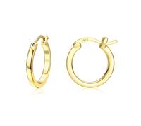 Dochais 18K Gold Plated Hoop Earrings - 925 Sterling Silver Hoop Earrings Large Hypoallergenic Lightweight Thin Big Hoops for Women-15/20/30/40MM