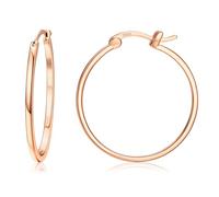 Dochais 18K Gold Plated Hoop Earrings - 925 Sterling Silver Hoop Earrings Large Hypoallergenic Lightweight Thin Big Hoops for Women-15/20/30/40MM