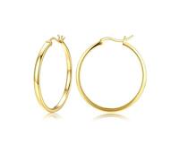 Dochais 18K Gold Plated Hoop Earrings - 925 Sterling Silver Hoop Earrings Large Hypoallergenic Lightweight Thin Big Hoops for Women-15/20/30/40MM