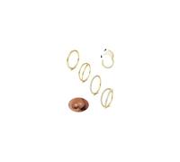 Dochais 4PCS 18G Nose Rings Hoop, Surgical Steel Earrings Tragus Septum Piercing CZ Clicker Ring, Hinged Segment Conch Lip Cartilage Double Hoops 8mm 10mm for Women Men (Gold-18G,8mm)