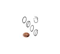 Dochais 4PCS 18G Nose Rings Hoops, Surgical Steel Earrings Tragus Septum Piercing CZ Clicker Ring, Hinged Segment Conch Lip Cartilage Double Hoops 8mm 10mm for Women Men (Black-18G,10mm)
