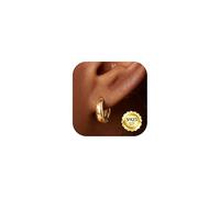 Dochais Gold/Silver Hoop Earrings for Women 925 Sterling Silver Post Hypoallergenic Earrings for Sensitive Ears Small Minimalist Chunky Hoop Earring ewellery Gifts