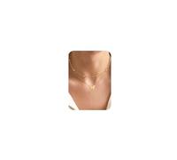Dochais gold/silver necklace for women 16K gold plated layered necklaces dainty sun butterfly personalised necklace lady silver chain jewellery for women