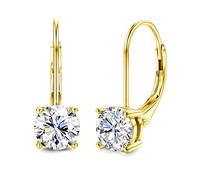 DOCHAIS Moissanite Earrings 0.5ct-1.0ct Hypoallergenic 925 Sterling Silver Drop Earrings for Women Dangle Leverback White Gold Earring Silver Jewellery Valentine Birthday Gift C