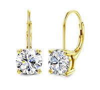 DOCHAIS Moissanite Earrings 0.5ct-1.0ct Hypoallergenic 925 Sterling Silver Drop Earrings for Women Dangle Leverback White Gold Earring Silver Jewellery Valentine Birthday Gift D
