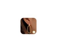 Dochais S925 Sterling Silver Post Huggie Hoop Earrings Double Circle with Cubic Zirconia Gold/Silver Drop Earrings Double Circle Stud Earring Hypoallergenic Chunky Jewellery Gifts for Women
