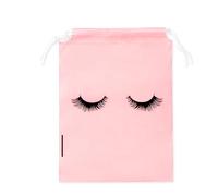 Docharm 30pcs Eyelash Aftercare Storage Bags With Drawstring Waterproof EVA Plastic Travel Packing Pouch Eye Lash Extension Accessories, Pink Bag