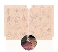 Docharm FeteBeauty 1pc Pink Tiny Tattoo Practice Skin Silicone Double Side Printing Mini Tattoo Practice Pad with Light Gray Outline for Tattoo Practice (1pc)