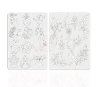 Docharm FeteBeauty 1pc White Tiny Tattoo Fake Skin Silicone Double Side Printing Mini Tattoo Practice Pad with Light Gray Outline for Tattoo Practice (1pc White Tattoo Skin), Pink