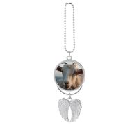 Docile Goat Car Hanging Ornament Rear View Mirror Pendant Cute Car Mirror Aesthetic Decor Funny Auto Pendant Auto Charms Gifts for Men Women Silver-style