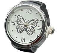 DOCIM 2 Pcs Finger Watches Elastic Watch Rings Glitter Round Dial Quartz Ring Watches for Men Women,#D