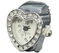 DOCIM 2Pcs Ring Watch, Quartz Finger Ring Watch with Bling Triangle Dial, for Men Women,Silver