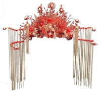 DOCIM Chinese Style Bridal Tiara Crown, Ancient Style Headdress Chinese Traditional Headdress Bridal Wedding Tiara, Phoenix Guan Xiaya Hair