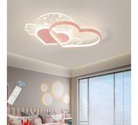 DOCJX Modern LED Ceiling Light Children's Room Ceilinglamp Dimmable with Remote Control Heart-Shaped Design Baby Bedroom Pendant Lighting Girl Boy Light Ceiling Lamp Kids Ceiling Lights (Color : Pink