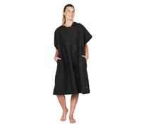 Dock & Bay Adult Beach Poncho - Hooded Towel with Deep Pockets - For Beach & Pool - Super Absorbent, Quick Dry - Fuji Black, Medium (90x70cm, 35x28)