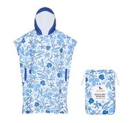 Dock & Bay Adult Beach Poncho - Hooded Towel with Deep Pockets - for Beach & Pool - Super Absorbent, Quick Dry - Wavy Baby, Medium (90x70cm, 35x28)