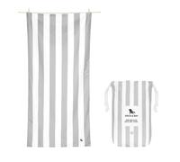 Dock & Bay Beach Towel - Quick Dry, Sand Free - Compact, Lightweight - 100% Recycled - Includes Bag - Cabana Light - Goa Grey - Large (160x90cm, 63x35)