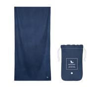 Dock & Bay Beach Towel - Quick Dry, Sand Free - Compact, Lightweight - 100% Recycled - Includes Bag - Essential - Deep Sea Navy - Large (160x90cm, 63x35")