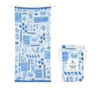 Dock & Bay Beach Towel - Quick Dry, Sand Free - Compact, Lightweight - 100% Recycled - Includes Bag - Grecian Shores, Extra Large (200x90cm, 78x35)