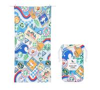 Dock & Bay Beach Towel - Quick Dry, Sand Free - Compact, Lightweight - 100% Recycled - Includes Bag - Into the Wild - Large (160x90cm, 63x35)