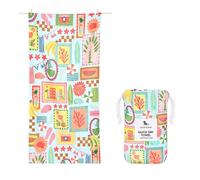 Dock & Bay Beach Towel - Quick Dry, Sand Free - Compact, Lightweight - 100% Recycled - Includes Bag - Wish You Were Here - Extra Large (200x90cm, 78x35)