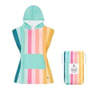 Dock & Bay Poncho with Hood - for Kids - Super Absorbent, Quick Dry - Includes Bag - Coastal Candy, Medium (Age 7-10)