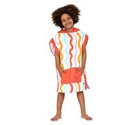 Dock & Bay Poncho with Hood - For Kids - Super Absorbent, Quick Dry - Includes Bag - Kids - Squiggle Face, Small (Age 4-7)