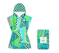 Dock & Bay Poncho with Hood - for Kids - Super Absorbent, Quick Dry - Includes Bag - Kids - Tide Skater, Medium (Age 6 to 10)