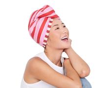 Dock & Bay Turban Hair Towel - For Home & the Beach - Super Absorbent, Quick Dry - Cherry Bomb