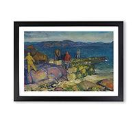 Dock Builders by George Bellows Framed Print | A2 Black Framed Wall Art | Ready to Hang | Modern Nature Picture | Living Room Bedroom Lounge Office