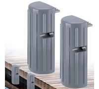Dock Bumpers Dock Fender,Boat Dock Bumpers for Dock Edging,Dock Bumper Fender Marine Docking Boat Bumpers for Straight-Edge or Dock-Side Dock Pontoon Boat,Vertical Protection,Soft Durable(2PK-Gray)