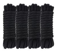 Dock Lines 20' x 1/2" Double Braided Marine Mooring Ropes 4 Pack, Dock Rope 4 Colors Boat Ropes for Docking with 12'' Eyelet Premium Dock Lines for Boats - Black